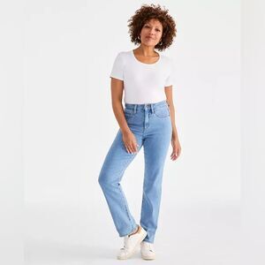 Style & Co High Rise Tummy‎ Control Strsight Leg Light Wash Jeans Size 6 Petite